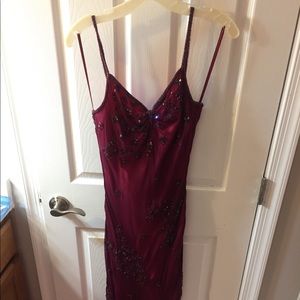 Dark pink beaded dress